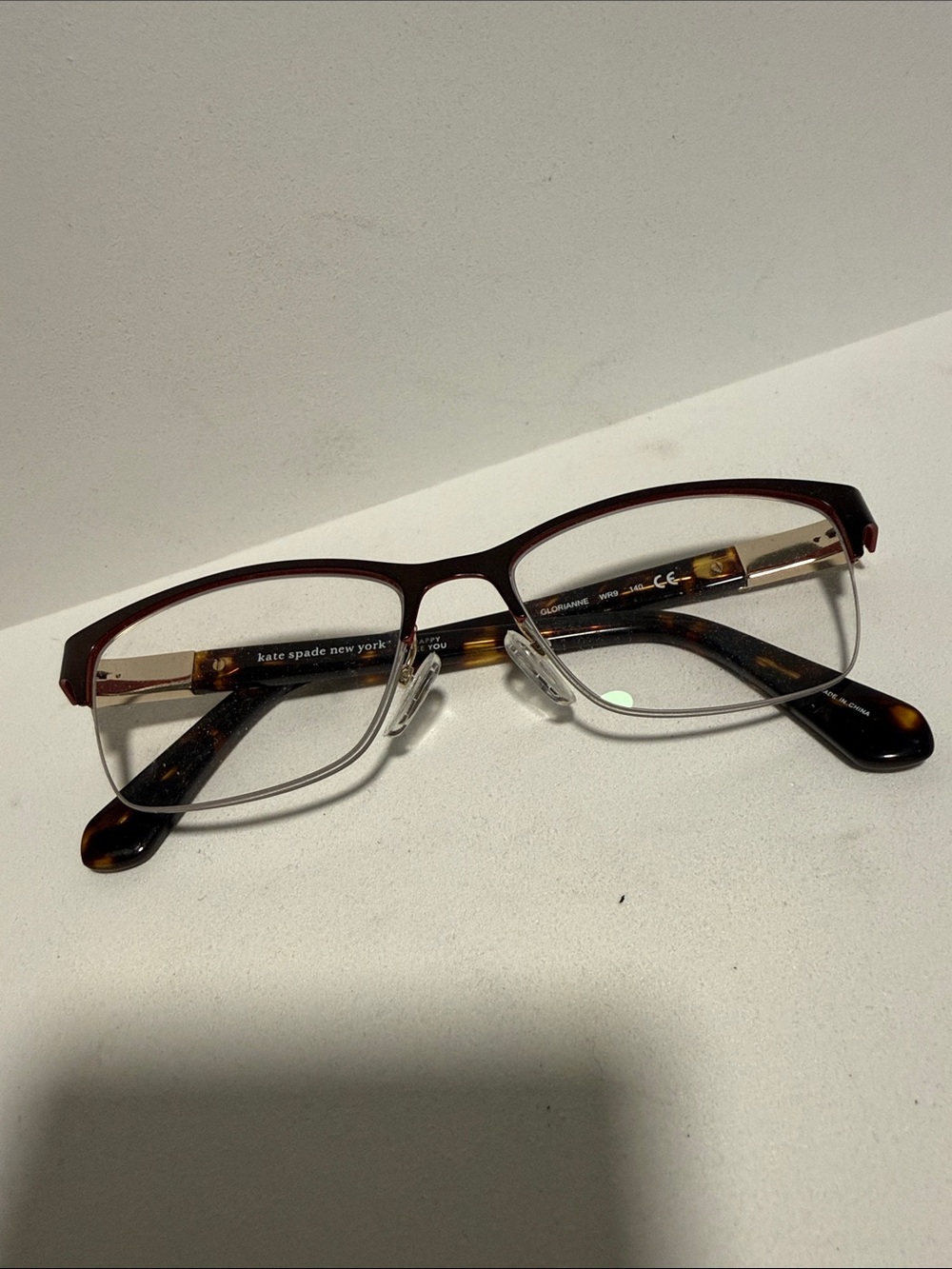 Kate Spade Semi-Rim Eyeglasses in Burgundy & Tortoiseshell